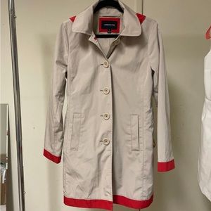 London Fog Tan and Red Trench Coat